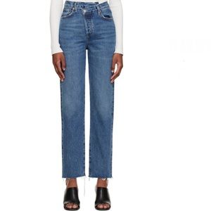 AGOLDE Blue Criss Cross Straight Jeans Size 29